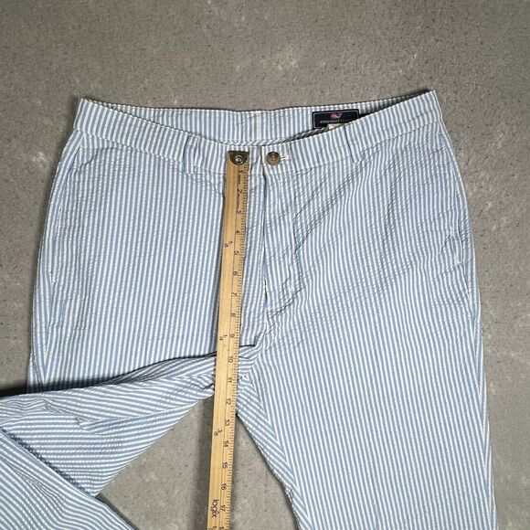 Vineyard Vines Pants Mens Size 36 Blue / White Seersucker Breaker Pants Pockets - Picture 6 of 13